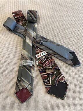 Cezani & Hughes & Walker Men's Tie Set - Gray and Multicolor